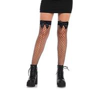 Leg Avenue 9078 Net Thigh Highs With A Bow Top, Black