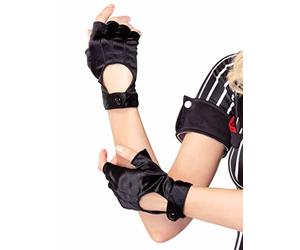 Leg Avenue A103922001 A1039-Fingerless Motercycle Gloves, Black, One Size (UK 6-12)