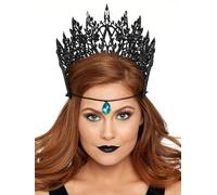 Leg Avenue Women's Glitter die Cut Crown Costume Accessories, Black, One Size(UK 6-12)