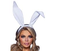 Leg Avenue A2868-00222 Bendable Velvet Bunny Ears, O/S, White, Multi, One Size
