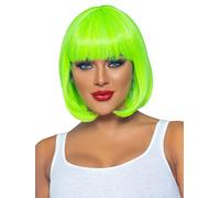Leg Avenue A2907-03122 12" Short Bob Wig, O/S, Neon Green Adult Sized Costumes, Multi, One