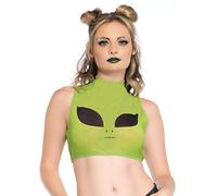 Leg Avenue - Alien mesh Crop top, Green, L (UK 14-16)
