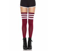 Leg Avenue Athlete Over The Knee Socks, Burgundy/White, One Size