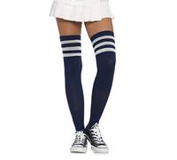 Leg Avenue Athlete Over The Knee Socks, Navy, White, One Size