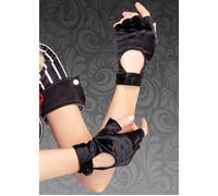 Leg Avenue Black Satin Motorcycle Gloves