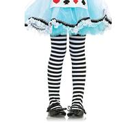 Leg Avenue Black/White Nylon Striped tights Medium (4-6 yrs)