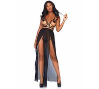 Leg Avenue Cage Maxi Dress and g-String, Black, S/M