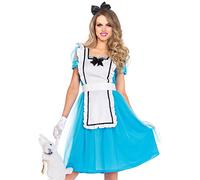 Leg Avenue Classic Alice in Wonderland Costume (Medium, Blue/White)