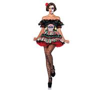 Leg Avenue Day of the Dead Doll Costume (XL, Black)