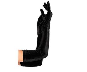 Leg Avenue Deluxe Long Black Velvet Opera Gloves - 2052