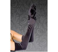 Leg Avenue Extra Long Black Satin Gloves