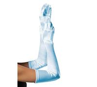 Leg Avenue Extra Long Satin Gloves, Light Blue