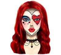 Alice in Wonderland Make-Up Leg Avenue Red Queen of Hearts Face Jewels Sticker