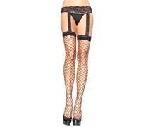 Leg Avenue Fence Net Garter Belt Stockings Black