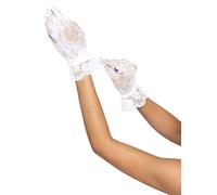 Leg Avenue G1206 Floral lace wristlength gloves, One Size (White)