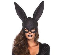 Leg Avenue Glitter Masquerade Rabbit Mask (One Size),Black