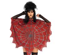 Leg Avenue Glitter Web Poncho, Red
