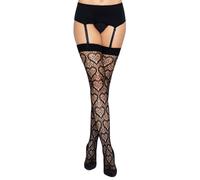 Leg Avenue Heart Fishnet Thigh High Stockings Black
