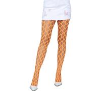 Leg Avenue Jumbo Pothole Fishnet Tights Neon Orange