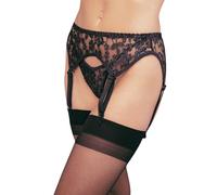 Leg Avenue Lace Suspender Belt &amp, Thong Set Black