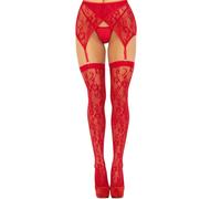 Leg Avenue Women's Lace thigh highs & garterbelt, O/S (Red)