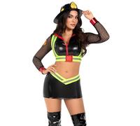 Leg Avenue Ladies Alarm Fire Fighter Top and Skirt Costume, L