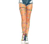 Leg Avenue Lame Garter Leg Wraps, Rainbow