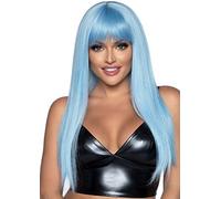 Leg Avenue Long straight bang wig,One Size (Blue)