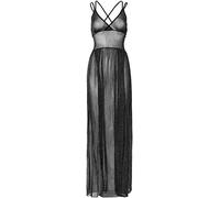 Leg Avenue Lurex Maxi Dress, Black, Silver, S