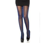Leg Avenue Lurex Sheer Pantyhose, Black, Royal, One Size,7130 04222