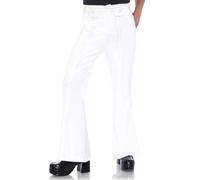 Leg Avenue Men's Bell Bottom Disco 70s Pants - White - S/M