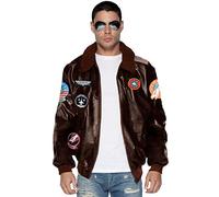 Leg Avenue Men's Official Licensed Top Gun: Maverick Bomber Jacket, Brown, Small
