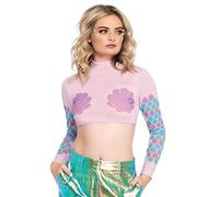 Leg Avenue - Mermaid mesh Crop top, Multicolor, L (UK 14-16)
