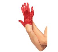 Leg Avenue 213722003 2137-Mini Cropped Satin Gloves, Red, One Size (UK 6-12)