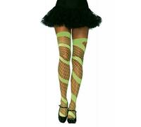 Leg Avenue Neon Diamond Net Thigh-High Tights - Neon Green