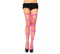 Leg Avenue Neon Diamond Net Thigh-High Tights - Neon Pink