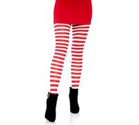 Leg Avenue Nylon Stripe Tights (White/Red)
