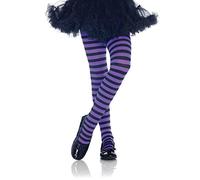 Leg Avenue One Size Black/Orange Nylon Striped Tights, 471004039