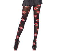 Leg Avenue One Size Black Vampire Bite Print Pantyhose