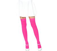 Leg Avenue Opaque Nylon Thigh-High Stockings Neon Pink