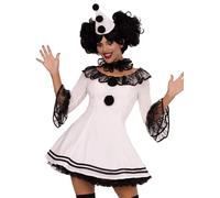 Leg Avenue 8665805008 Pierrot Clown Medium White Black, S/M(UK 8-10)