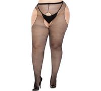 Leg Avenue Plus Fishnet Suspender Pantyhose Queen Black