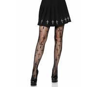 Leg Avenue Plus Size Cross Net Pantyhose, Size 1X/2X