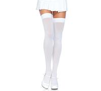 Leg Avenue Plus Size Nylon Thigh Highs, White