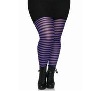 Leg Avenue Plus Size Purple Striped Tights