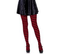 Leg Avenue, Plus Size Stripe Tights, 3x-4x Black/Purple
