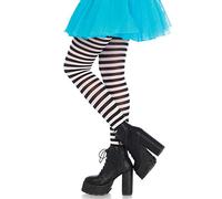 Leg Avenue Plus Size Stripe Tights_black & white_3X-4X