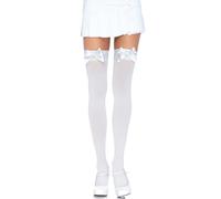 Leg Avenue Plus Size Thigh Highs with Bow (White)