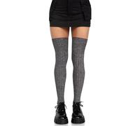 Leg Avenue Rib Knit Thigh Highs, Grey, One Size