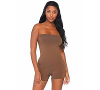 Leg Avenue Seamless Strapless Romper, Tan, M/L